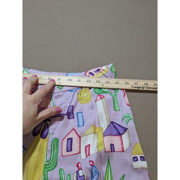 Nice Things by Paloma S. Plant & Cactus Theme Wide Leg Side Zipper Pants Size 8 - Picture 10 of 12